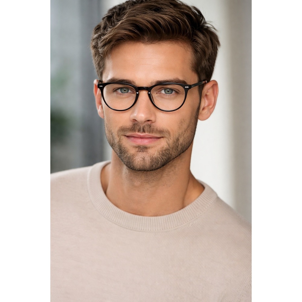 Hugo Boss 1483 001‎ Men's Eyeglasses Frames Black Oval 50-20-145